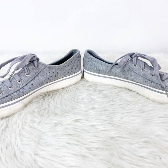 Keds 7.5 Womens Jersey Gray Textile Double Up Shoe Gitter Dot Sneakers - Picture 7 of 10